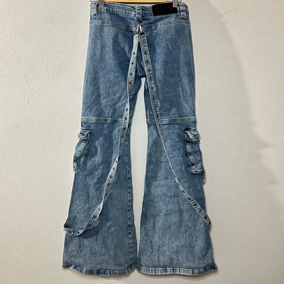 Dolls Kill Generation Kiss Aurora Cargo Flared Jeans - Picture 3 of 16